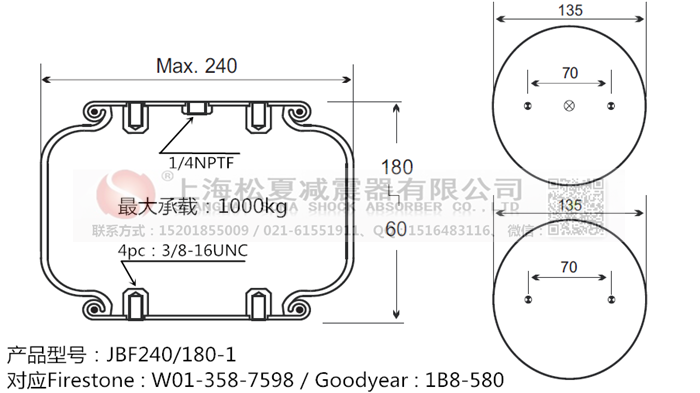 JBF240-180-1橡膠<a href='http://m.shafferla.com/' target='_blank'><u>空氣彈簧</u></a>