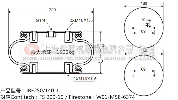 JBF250/140-1橡膠<a href='http://m.shafferla.com/' target='_blank'><u>空氣彈簧</u></a>