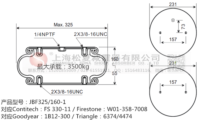 JBF325/160-1橡膠<a href='http://m.shafferla.com/' target='_blank'><u>空氣彈簧</u></a>