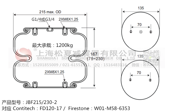JBF215/230-2橡膠<a href='http://m.shafferla.com/' target='_blank'><u>空氣彈簧</u></a>