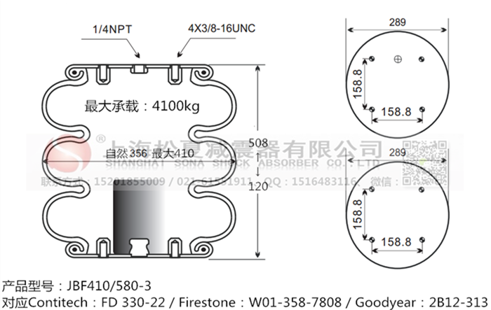 JBF410/580-3橡膠<a href='http://m.shafferla.com/' target='_blank'><u>空氣彈簧</u></a>